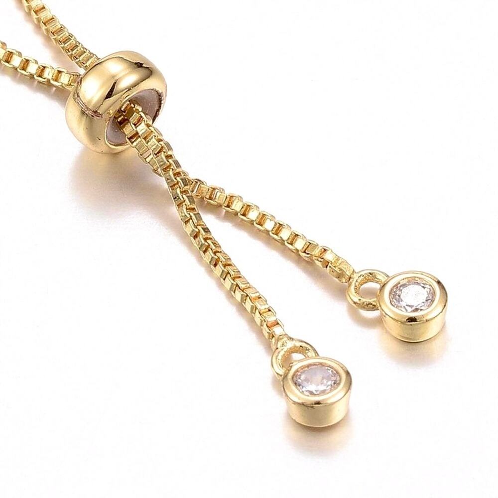 Gold and Rose Gold Plated Adjustable CZ Crystal Infinity Bracelet - Picture 5 of 5